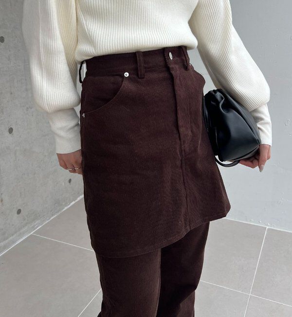  「【新色/レイヤード対応】コーデュロイ台形スカート」|スカート|