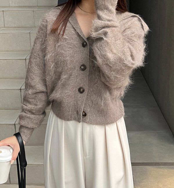  「【上質な着心地】WOOL100ミンクタッチカーディガン」|カーディガン|