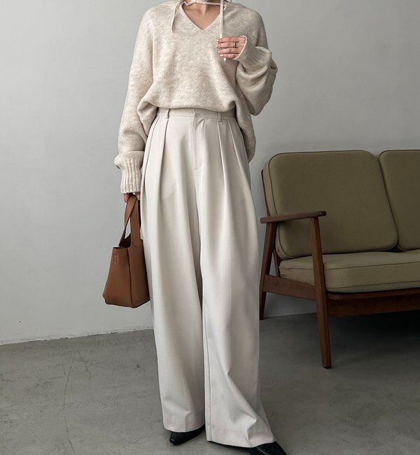  「【前後2WAY】もちふわ2WAYスキッパーニット」|ニット・セーター|