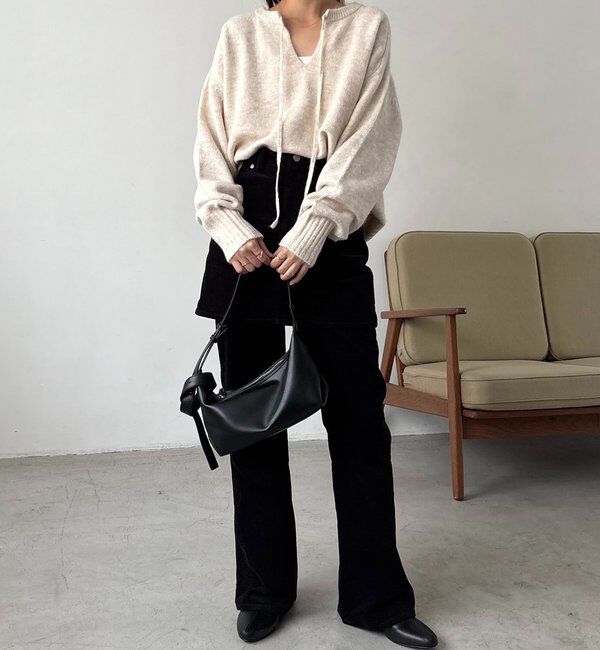  「【前後2WAY】もちふわ2WAYスキッパーニット」|ニット・セーター|