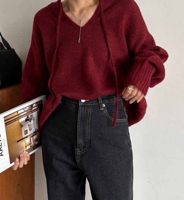  「【前後2WAY】もちふわ2WAYスキッパーニット」|ニット・セーター|