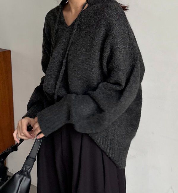  「【前後2WAY】もちふわ2WAYスキッパーニット」|ニット・セーター|