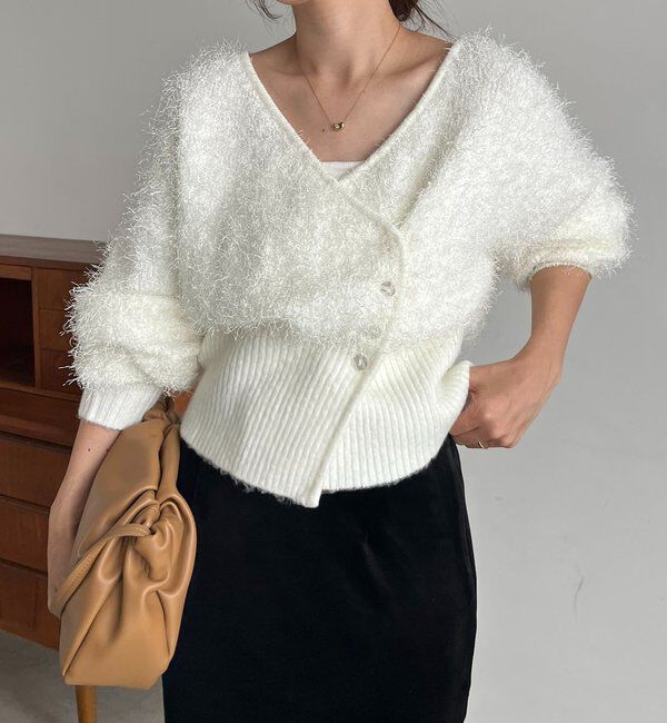  「フェザーラップカーディガン」|カーディガン|