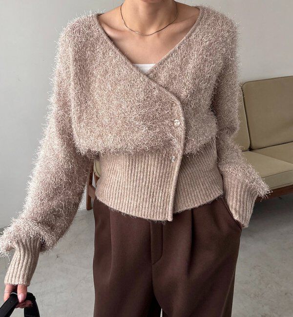  「フェザーラップカーディガン」|カーディガン|