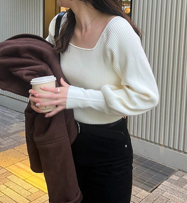  「スクエアパフニット」|ニット・セーター|