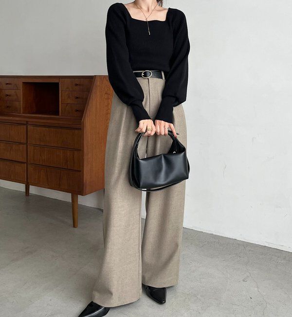  「【低身長サイズあり】アシメベルトSETパンツ」|チノ|