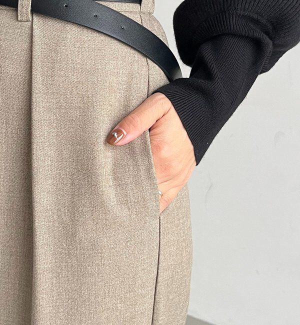  「【低身長サイズあり】アシメベルトSETパンツ」|チノ|