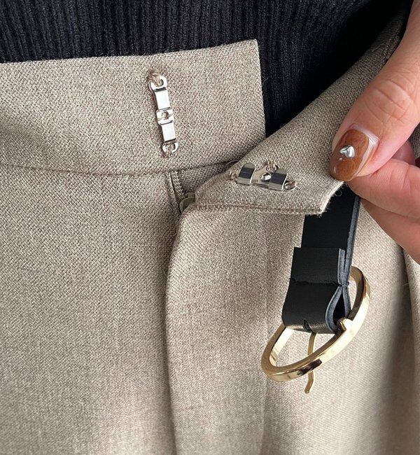  「【低身長サイズあり】アシメベルトSETパンツ」|チノ|