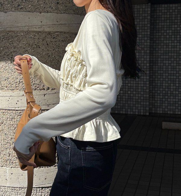  「【体感＋4℃】ベアシャーリング裏起毛トップス」|Tシャツ・カットソー|