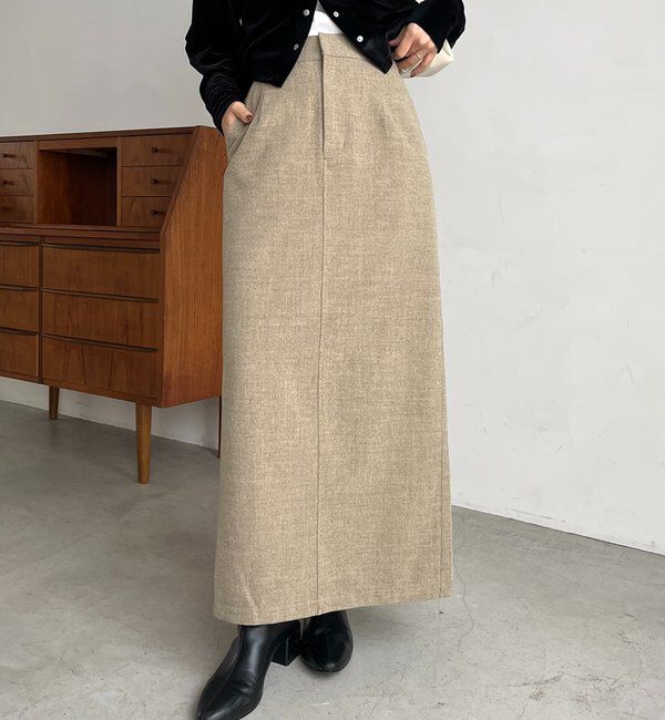  「ピーチタッチIラインスカート」|スカート|ベージュ