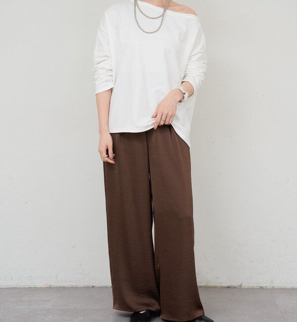  「サテンワイドパンツ」|チノ|