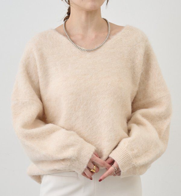  「【4色展開】【着映えニット】シャギーＶネックプルオーバー」|ニット・セーター|