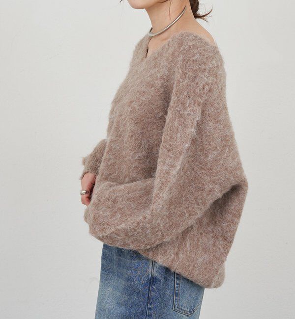  「【4色展開】【着映えニット】シャギーＶネックプルオーバー」|ニット・セーター|