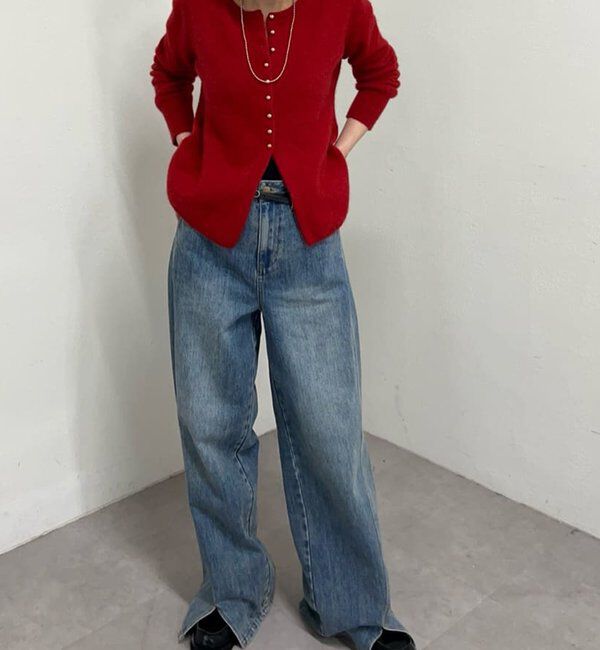  「ラクーンペプラムカーディガン」|カーディガン|