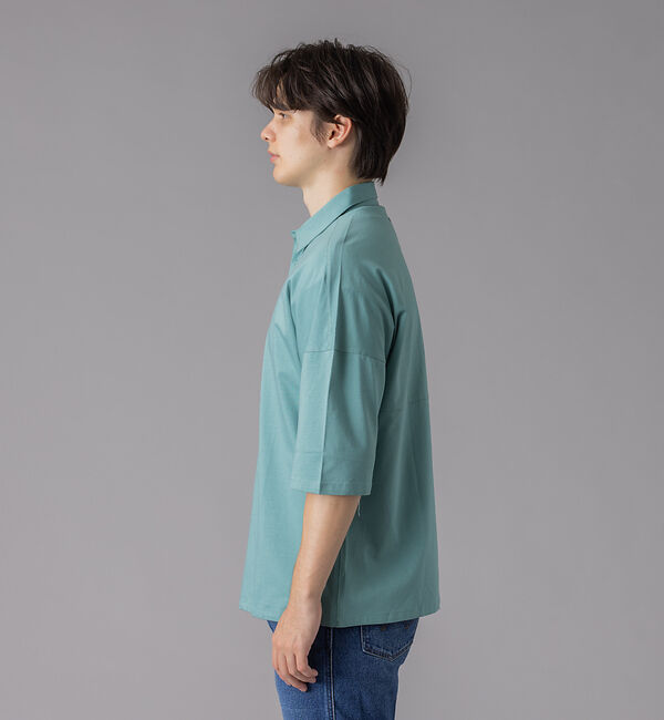 ABAHOUSE「【シルケット天竺 】ドロップショルダー 半袖シャツ」|シャツ・ブラウス|