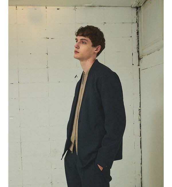 ABAHOUSE「【セットアップ対応】ウーリーカルゼ ノーカラージャケット」|ノーカラージャケット|