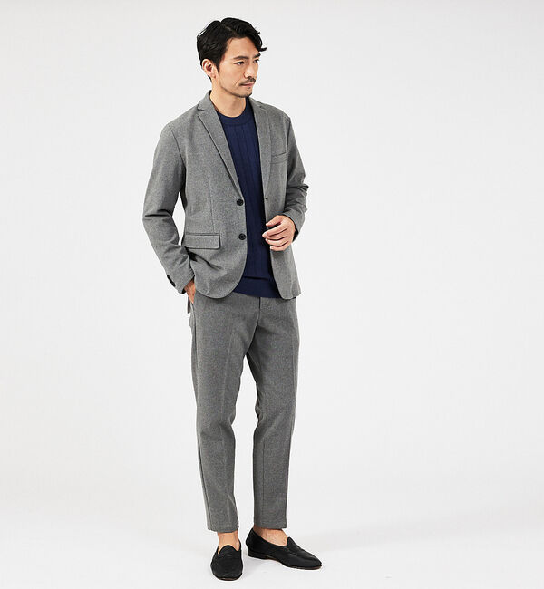 ABAHOUSE「【上下2点セット】カシミヤタッチ ピーチ起毛 ストレッチ セットアップ/スーツ」|スーツ|グレー