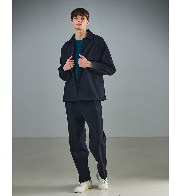 ABAHOUSE「【セットアップ対応】ウールミルド CPOシャツブルゾン/ ボックスシルエット」|ブルゾン・スタジャン|