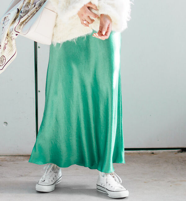 Rouge vif「バイヤスロングスカート」|スカート|モスグリーン