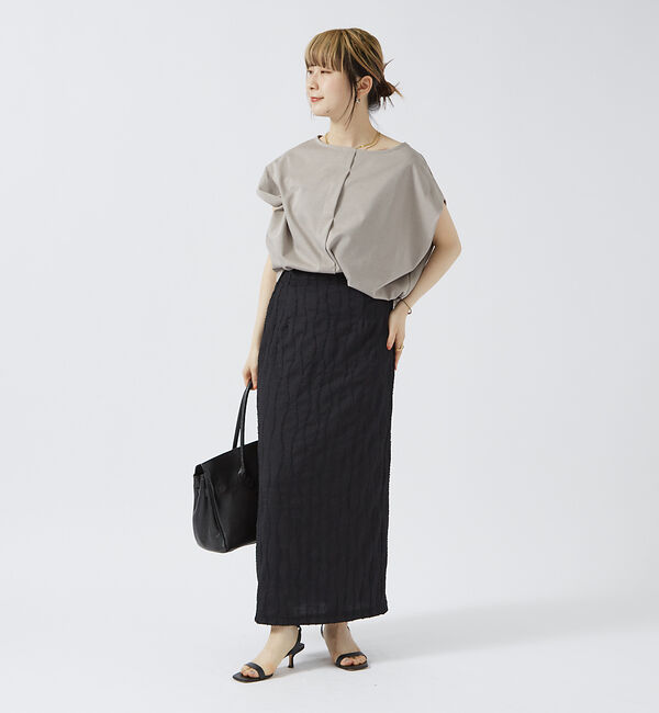 Rouge vif「カットジャガードタイトスリットスカート」|スカート|