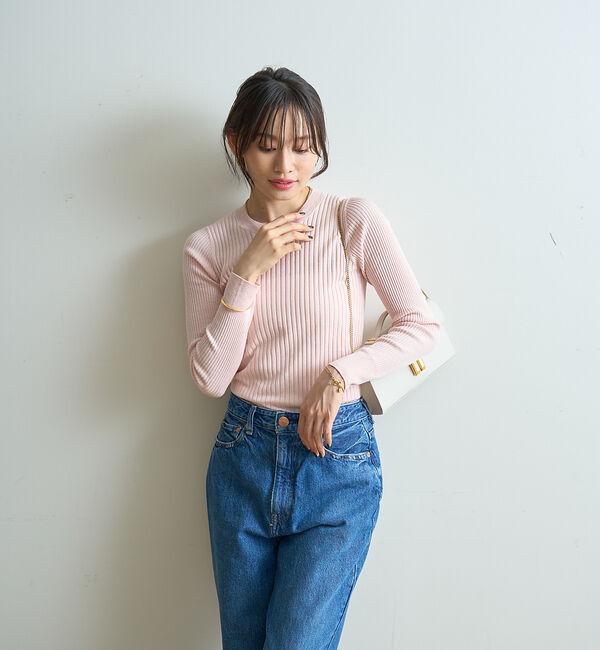 Rouge vif「シルク混ワイドリブプルオーバーニット」|ニット・セーター|