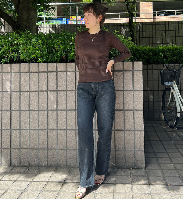 Rouge vif「シルク混ワイドリブプルオーバーニット」|ニット・セーター|