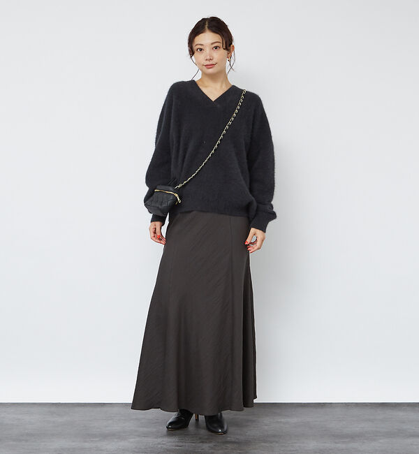 Rouge vif「フォックスウールVネックラウンドヘムニットプルオーバー」|ニット・セーター|