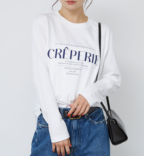 Rouge vif「シンプルロゴプリントロンT」|Tシャツ・カットソー|ネイビー