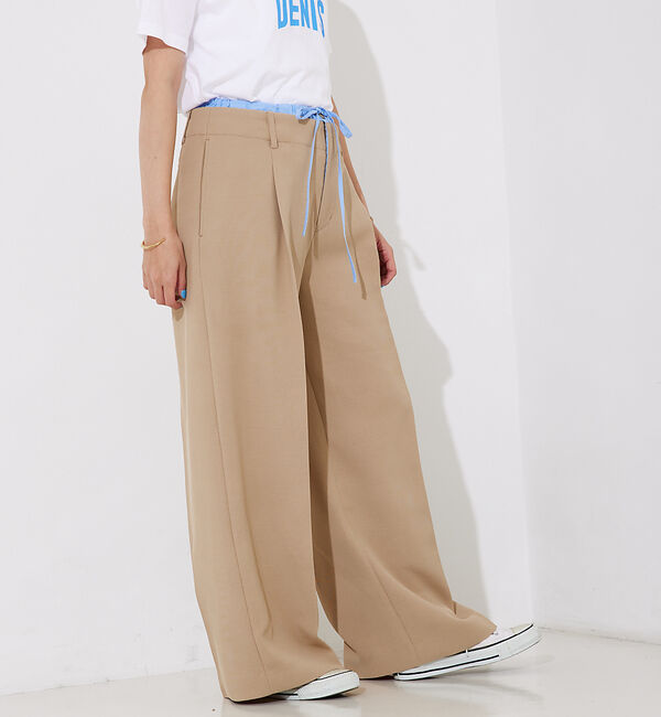 Rouge vif「ブロードリボン二重織レイヤードタックパンツ」|その他|