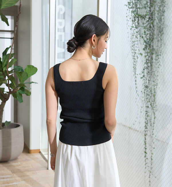 Rouge vif「スクエアネックリブタンクトップ」|ニット・セーター|