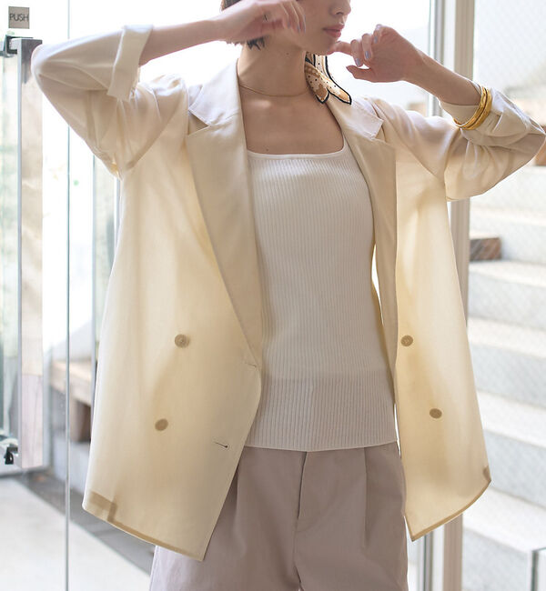 Rouge vif「エアリーシャツジャケット」|テーラードジャケット|アイボリー