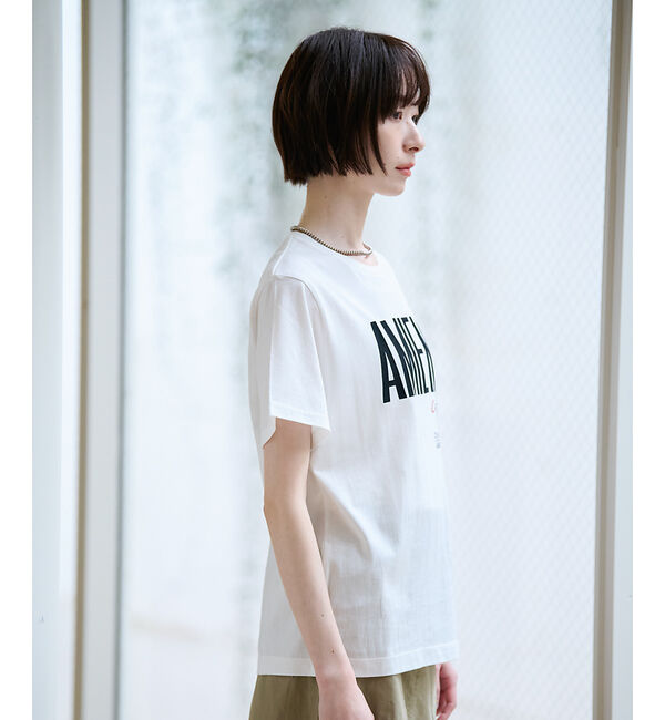 Rouge vif「別注【La Hutte / ラ ユット】フロッキー &times; 刺繍 ロゴTシャツ /」|Tシャツ・カットソー|