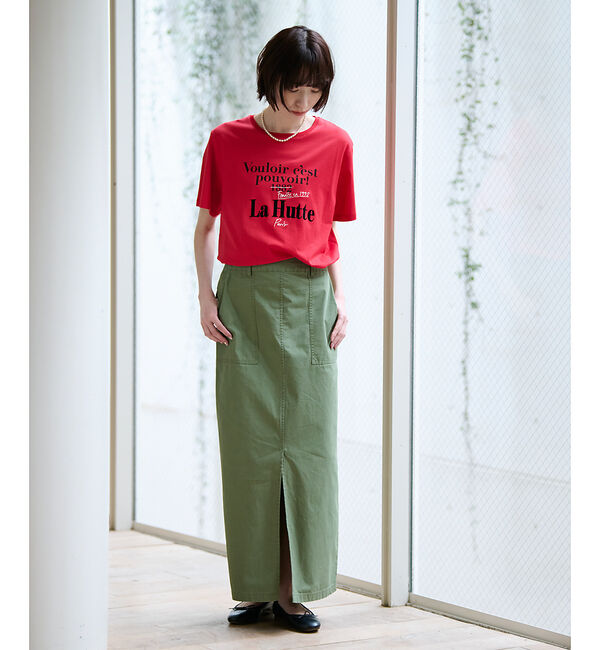 Rouge vif「別注【La Hutte / ラ ユット】フロッキー &times; 刺繍 ロゴTシャツ /」|Tシャツ・カットソー|