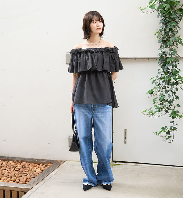 Rouge vif「コットンオフショルバルーンブラウス」|シャツ・ブラウス|