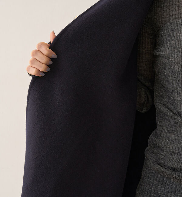 Rouge vif「【ウールSuper110&rsquo;s】リバーマントコート」|ノーカラーコート|