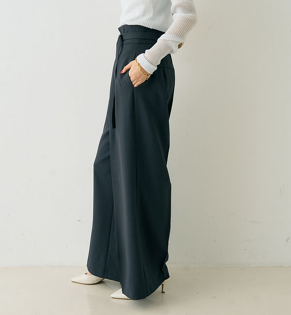 Rouge vif「【一部店舗限定】【3サイズ展開】ベルト付きハイウエストタックパンツ」|その他|