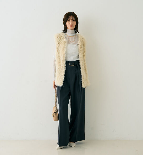 Rouge vif「【一部店舗限定】【3サイズ展開】ベルト付きハイウエストタックパンツ」|その他|