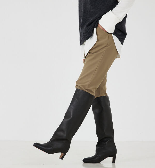 qualite「【REMME】ワイドミドルブーツ」|ショートブーツ|ブラック