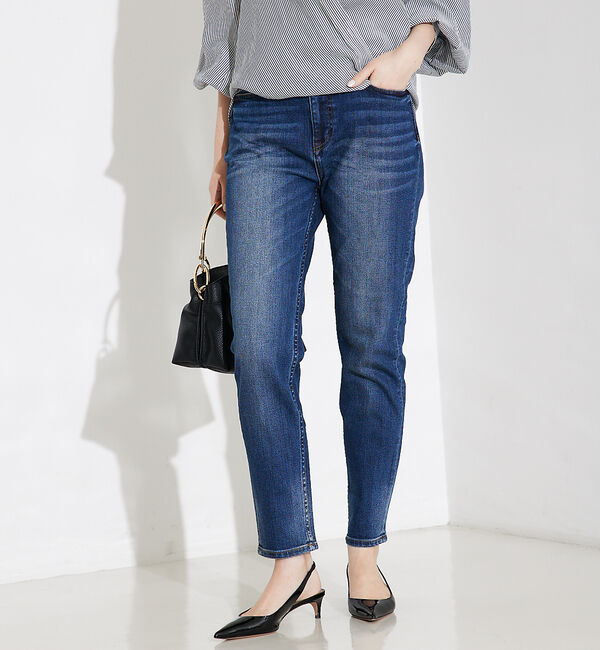 qualite「【Healthy DENIM】H.Salt(エイチソルト)スキニースリムデニム」|デニム|ダークネイビー
