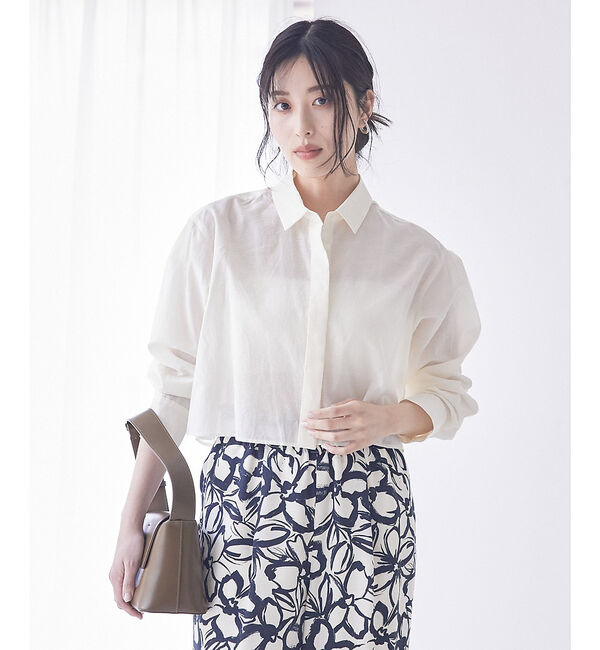 qualite「コットンシアークロップドシャツ」|シャツ・ブラウス|