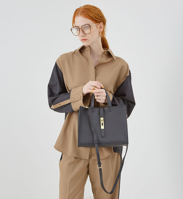 LOWELL things「●SOEUR/金具付きトートバッグ」|トートバッグ|ブラック