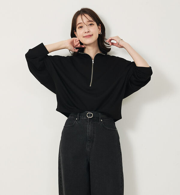 abahouse mavie「ライトダンボールハーフジッププルオーバー」|スウェット・ジャージ|