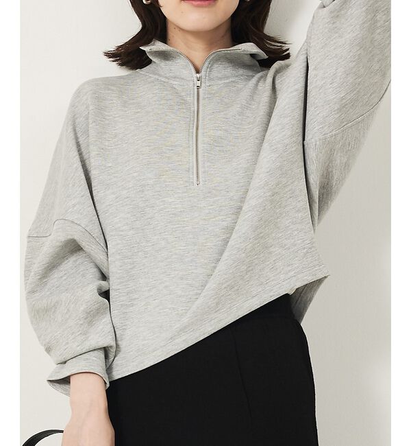 abahouse mavie「ライトダンボールハーフジッププルオーバー」|スウェット・ジャージ|グレー