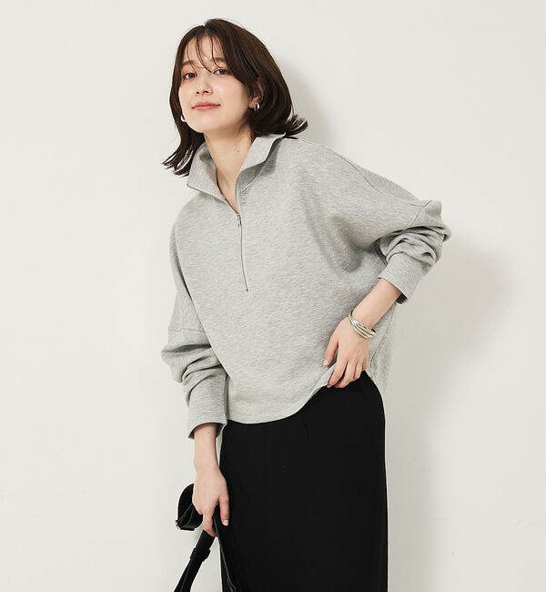 abahouse mavie「ライトダンボールハーフジッププルオーバー」|スウェット・ジャージ|