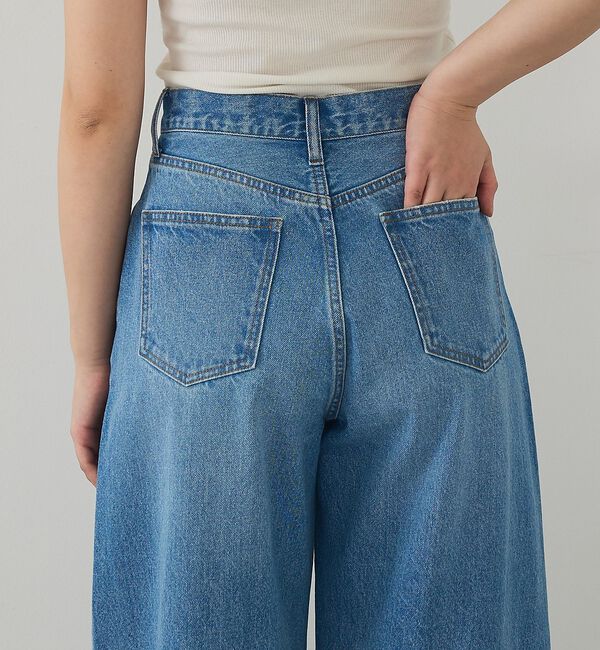 abahouse mavie「【オリジナル】ウォッシュドバレルジーンズ/大人カジュアル/カーブパンツ/春服【予」|デニム|