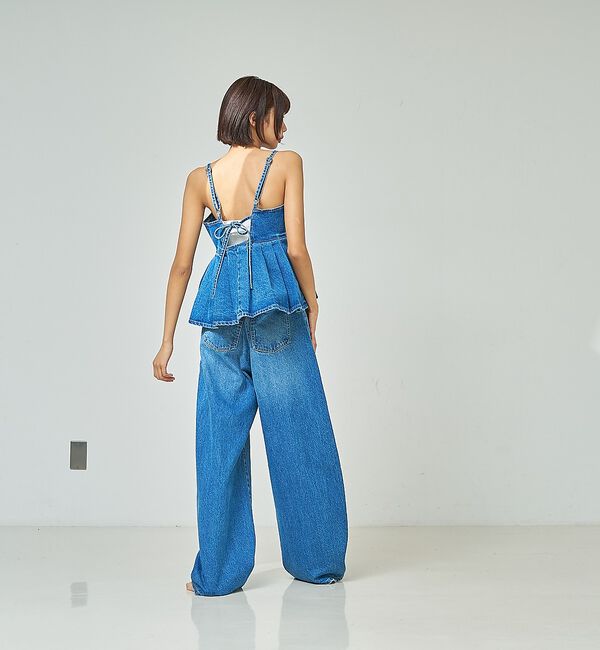 abahouse mavie「【オリジナル】ウォッシュドバレルジーンズ/大人カジュアル/カーブパンツ/春服【予」|デニム|