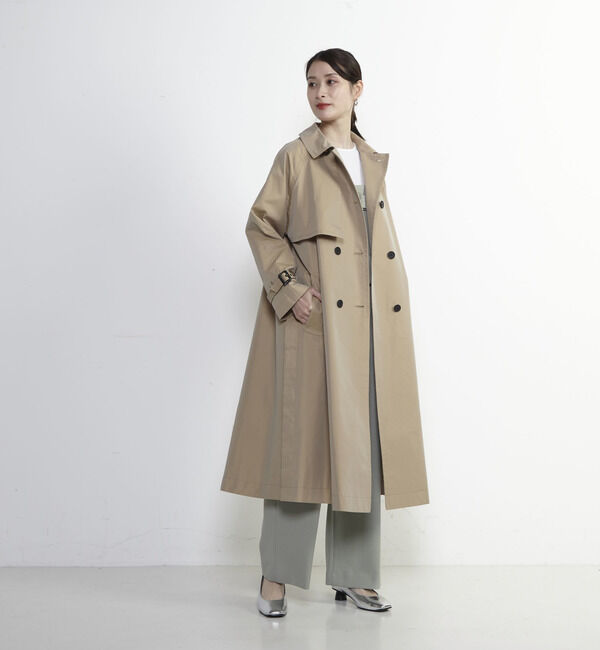 Soffitto「【定番アレンジ】サイドスリットシャンブレートレンチコート」|トレンチコート|ベージュ系その他
