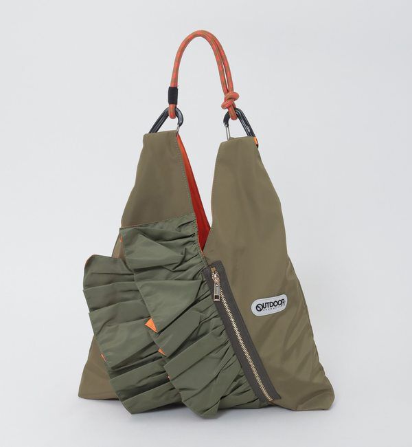 SOFFITTO「【RISLEY&times;OUTDOOR(リズレイ&times;アウトドア)】トライアングルフリルバッグ［R2501-TFB36］」|ショルダー・メッセンジャー|カーキ