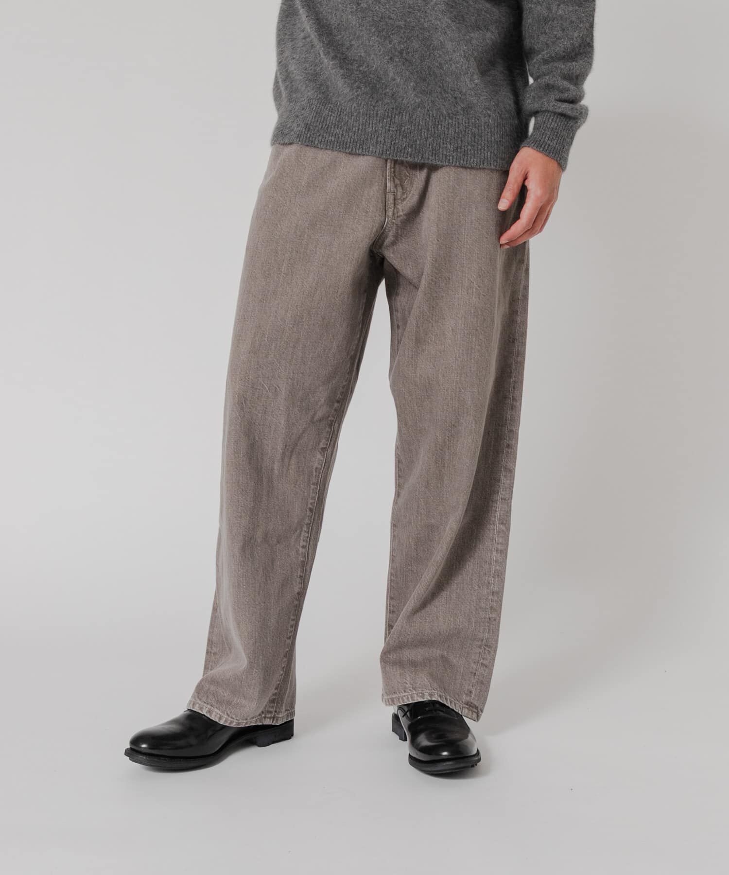 URBAN RESEARCH「11.8oz COL/DENIM WIDE PANTS」|デニム|モカ