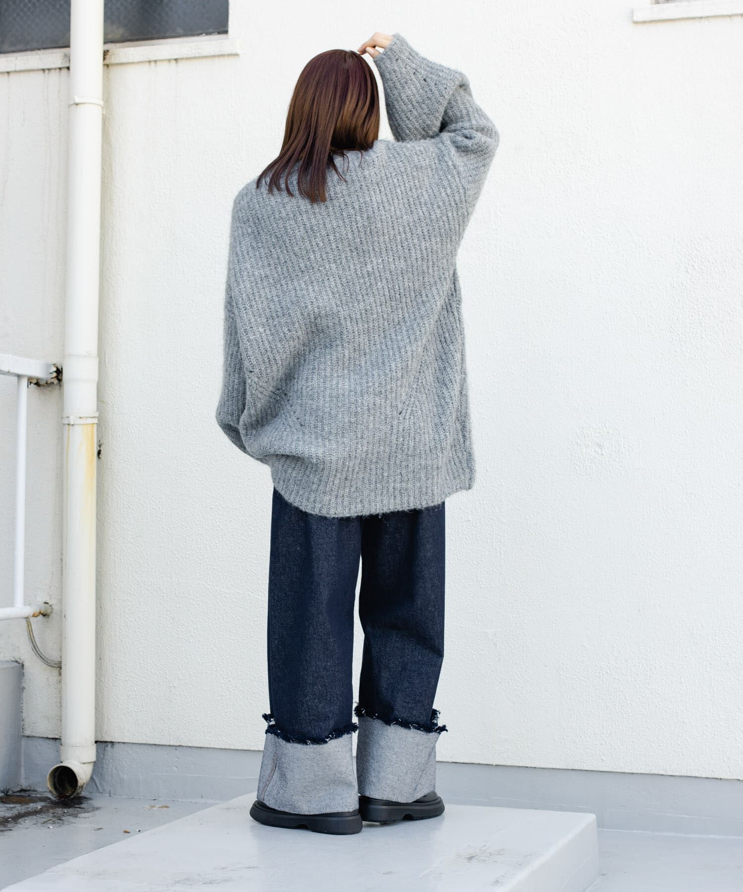  「ボリュームニットミニワンピース」|ワンピース|